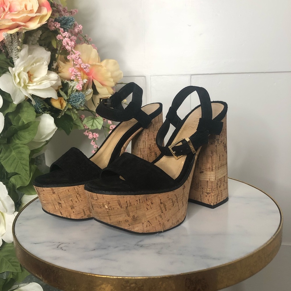 Schutz Suede Platform Sandals